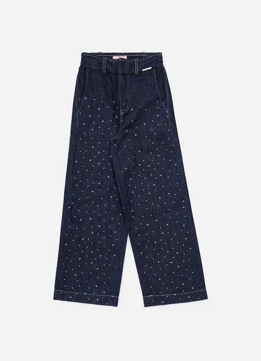 Calça Infantil Reta Jeans Cristais - Pituchinhus