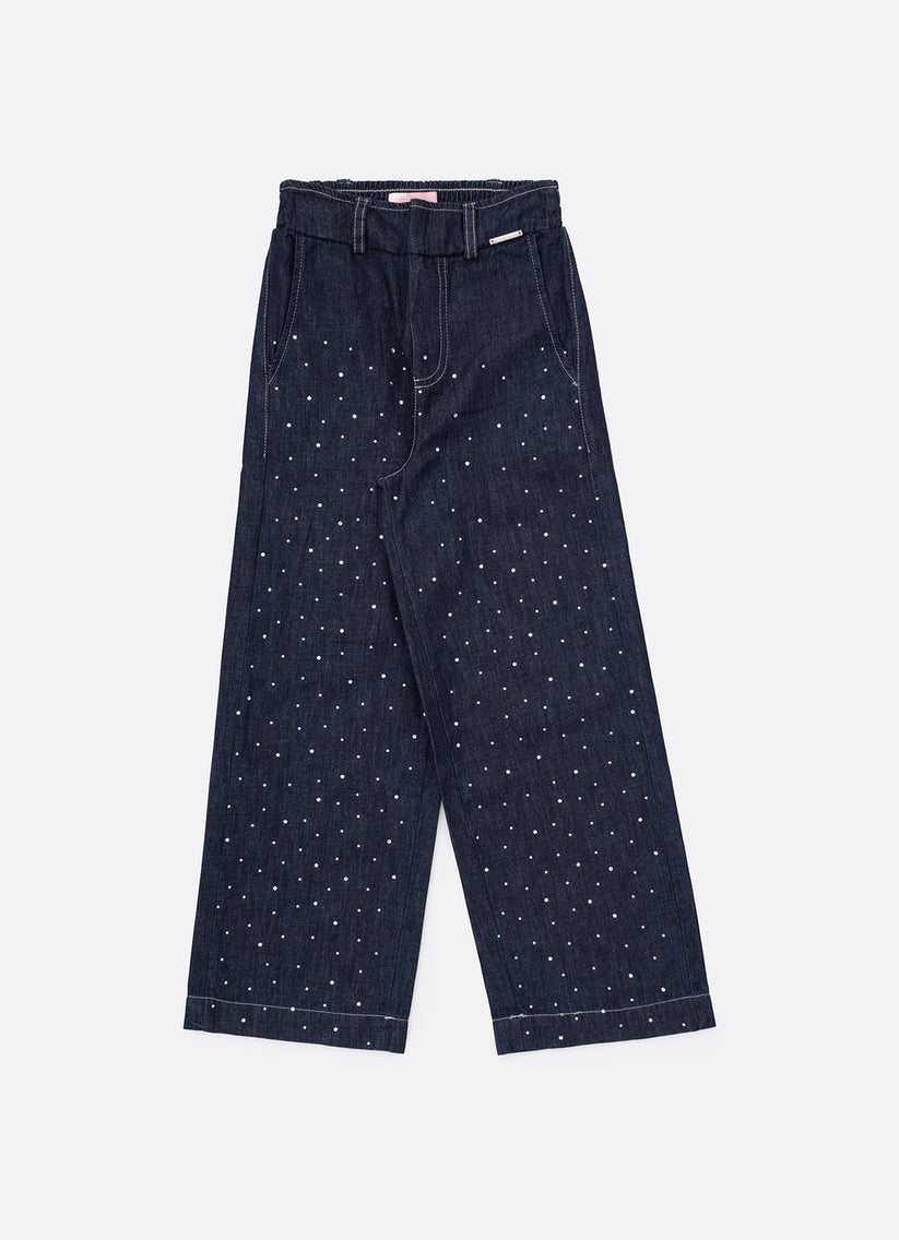 Calça Infantil Reta Jeans Cristais - Pituchinhus