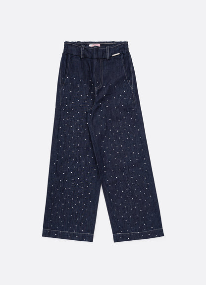 Calça Infantil Reta Jeans Cristais - Pituchinhus