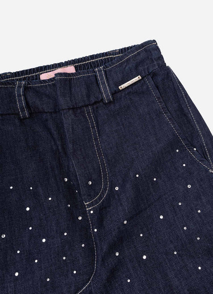 Calça Infantil Reta Jeans Cristais - Pituchinhus