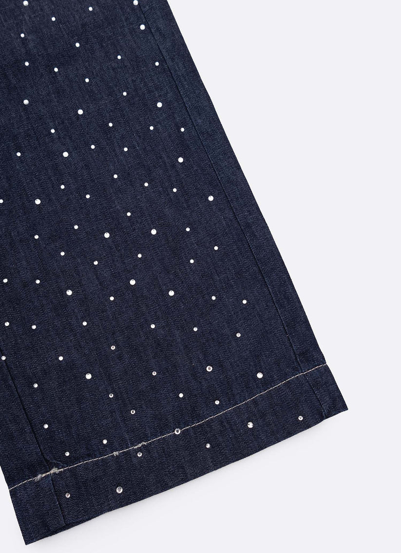 Calça Infantil Reta Jeans Cristais - Pituchinhus