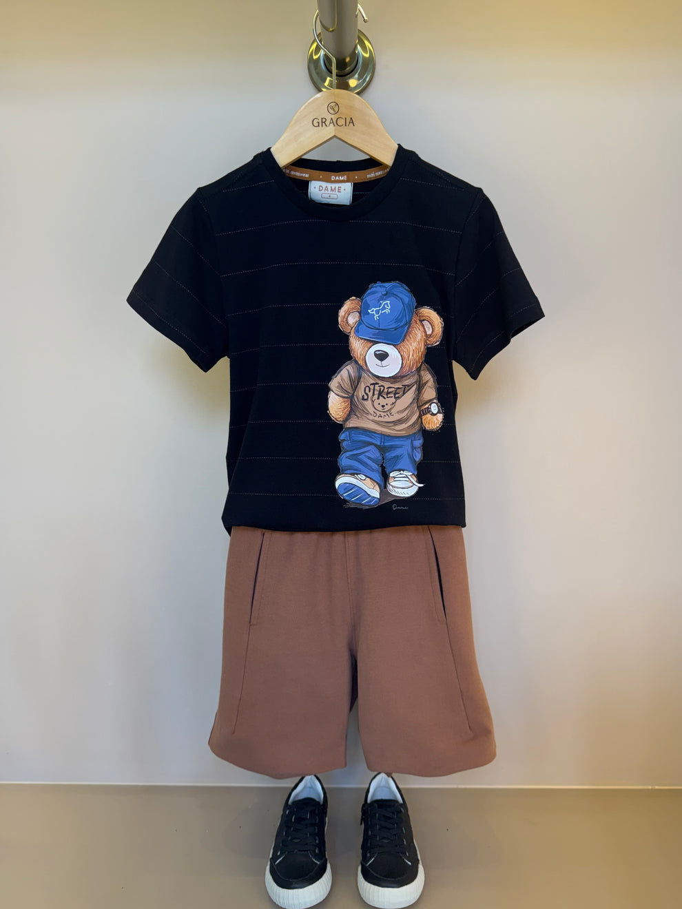 Bermuda Infantil Moletom Bolso Embutido Chocolate - Dame