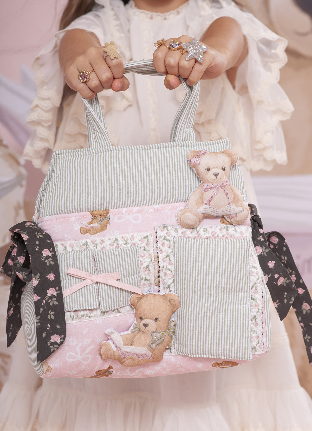 Bolsa Infantil Casinha Ursinhas Puffer - Pituchinhus