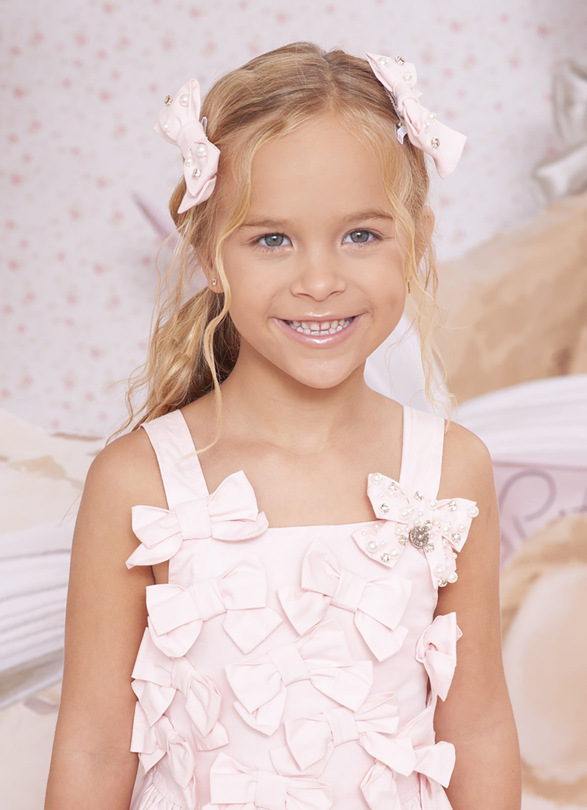 Presilha Infantil Laços Bordados Com Cristais - Pituchinhus