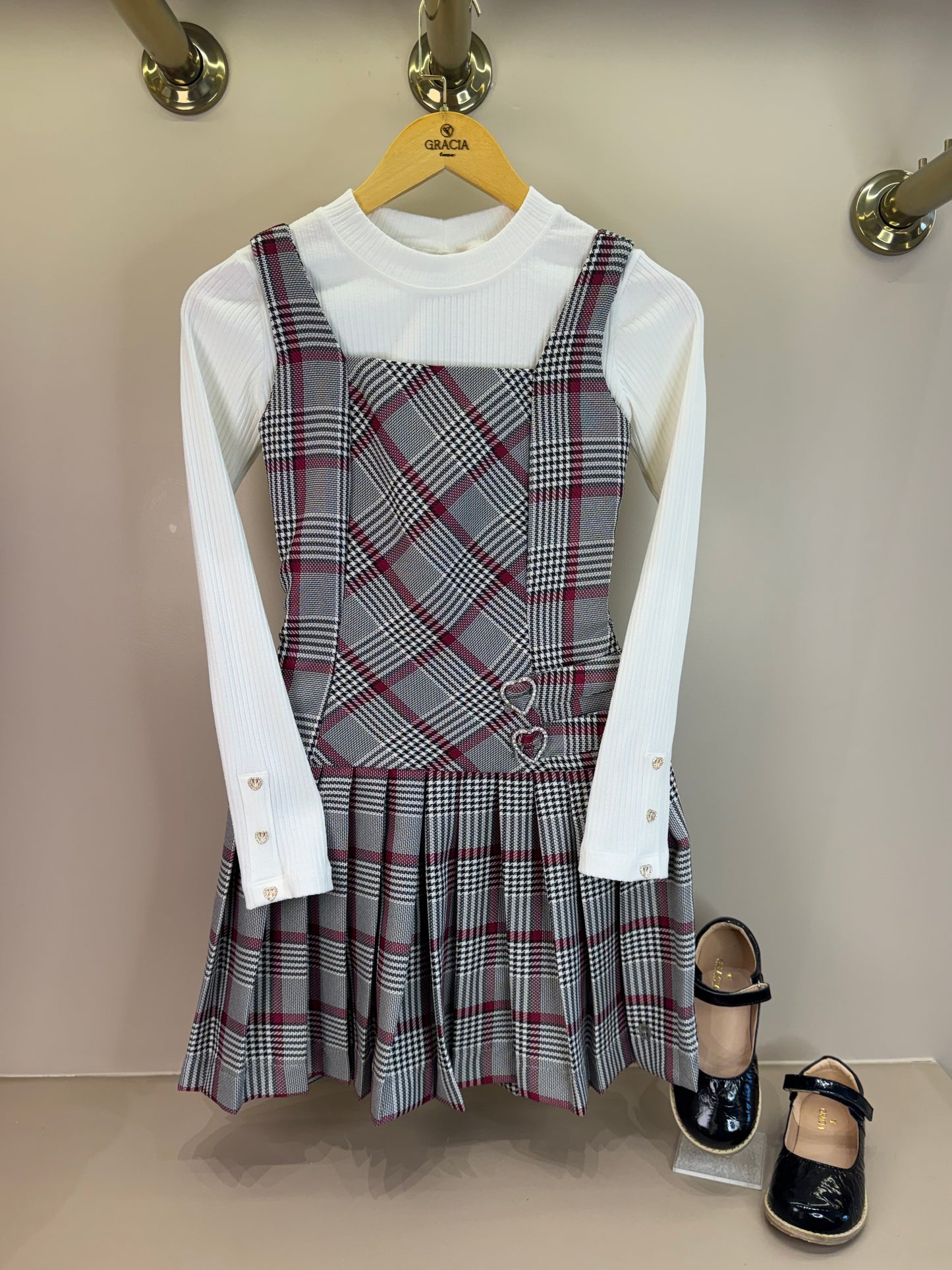 Vestido Teen Alfaiataria Com Blusa Detalhe Botões - Two In