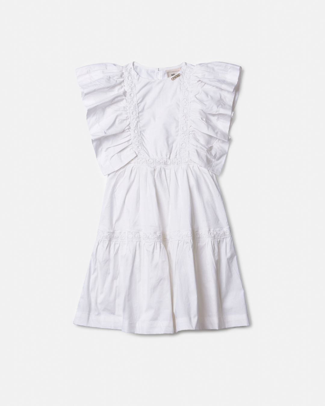 Vestido Infantil Festa Babados Off White - Animê