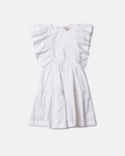 Vestido Infantil Festa Babados Off White - Animê