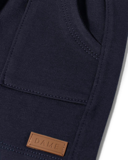 Conjunto Bebê Polo-Body Piquet Algodão ML Azul e Bermuda Moletom Algodão Profundo - Dame