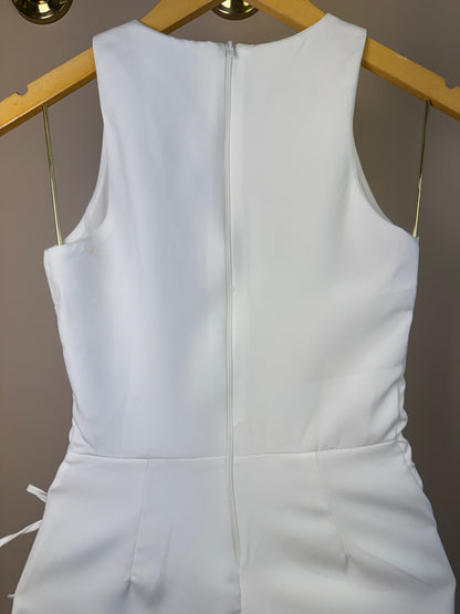 Macacão Teen Laços Laterais Off White - Vanilla Cream