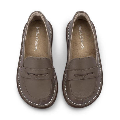 Mocassim Infantil Couro Moca Grigio - Petit Cheval