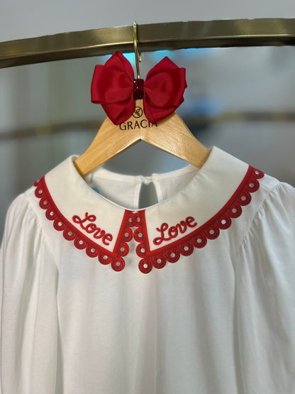 Camisa Infantil de Algodão com Gola LOVE - Beabá