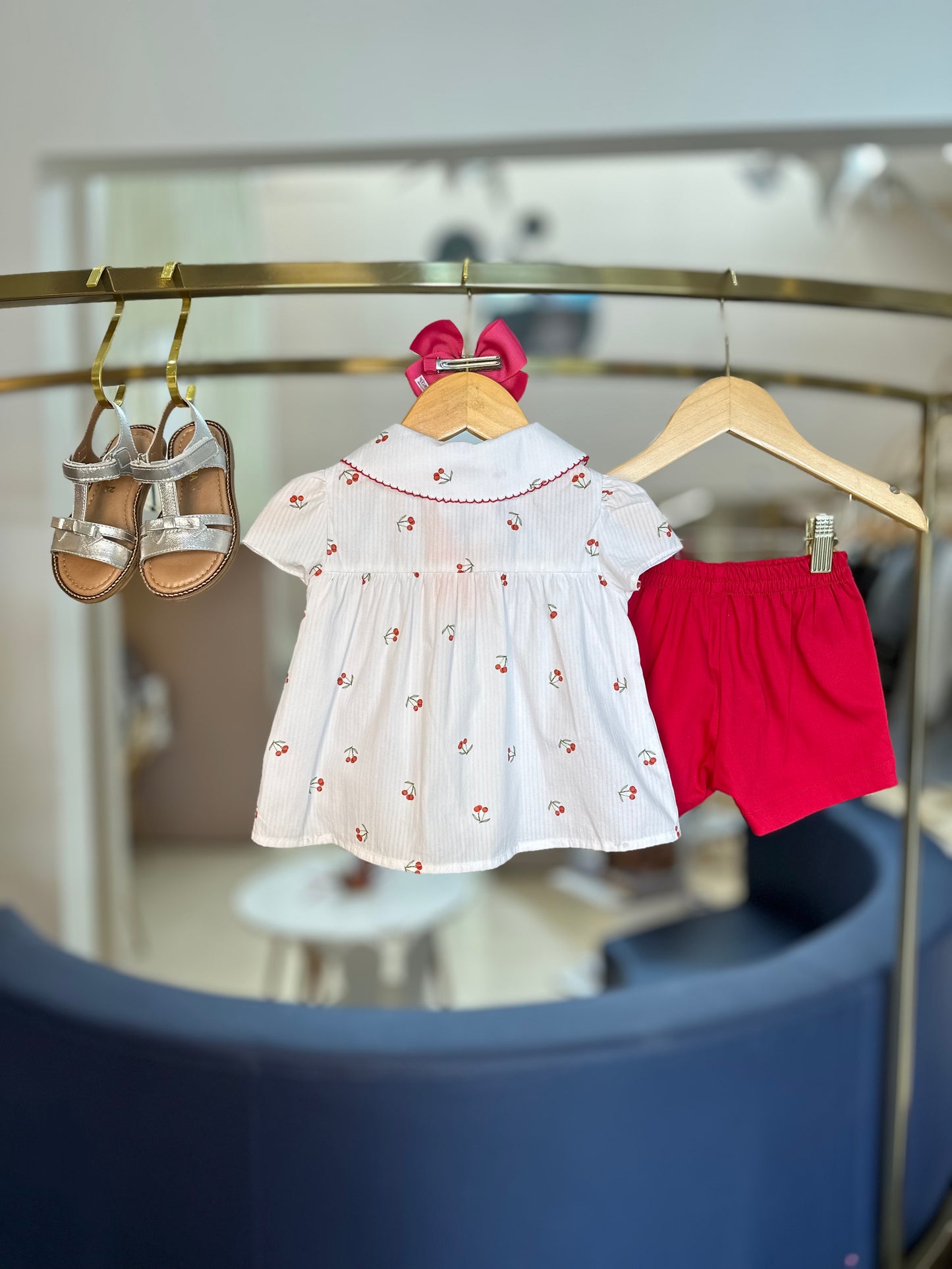 Conjunto Infantil Bata Cerejinha e Shorts Sarja Acetinada - Beabá