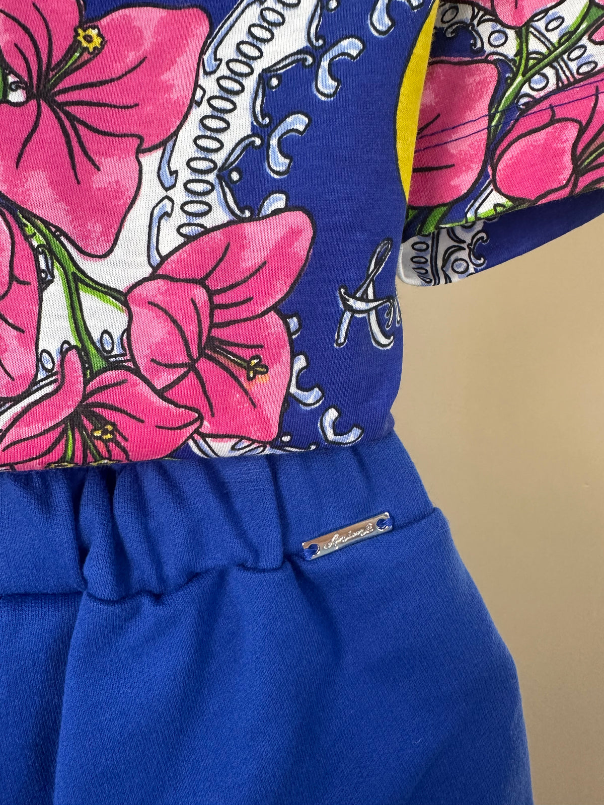 Conjunto Infantil Blusa Estampa Primavera Floral e Limões e Shorts Laço - Animê