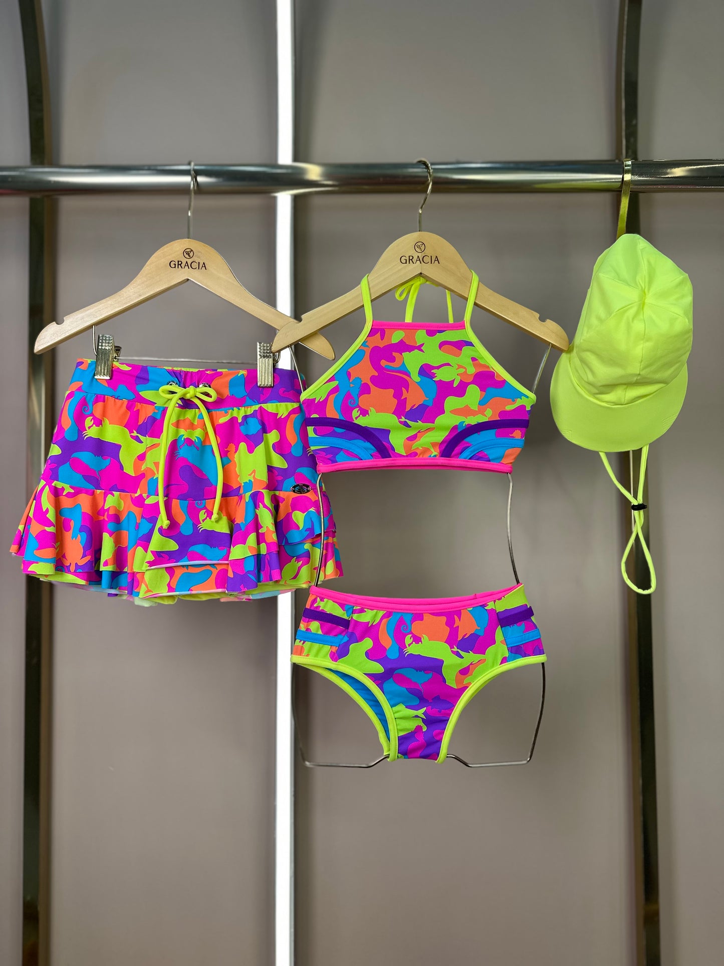 Saia-shorts Infantil Amanda Oceano Camuflado - Siri Kids