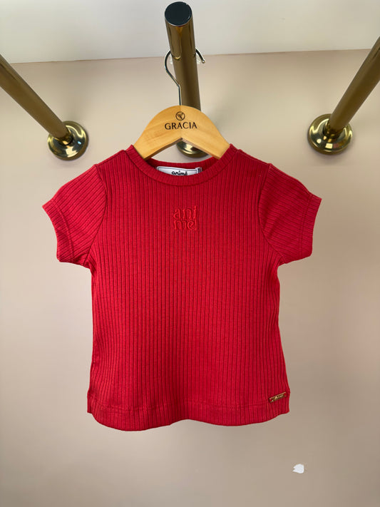 Blusa Infantil Bordada Verão Vermelho - Animê
