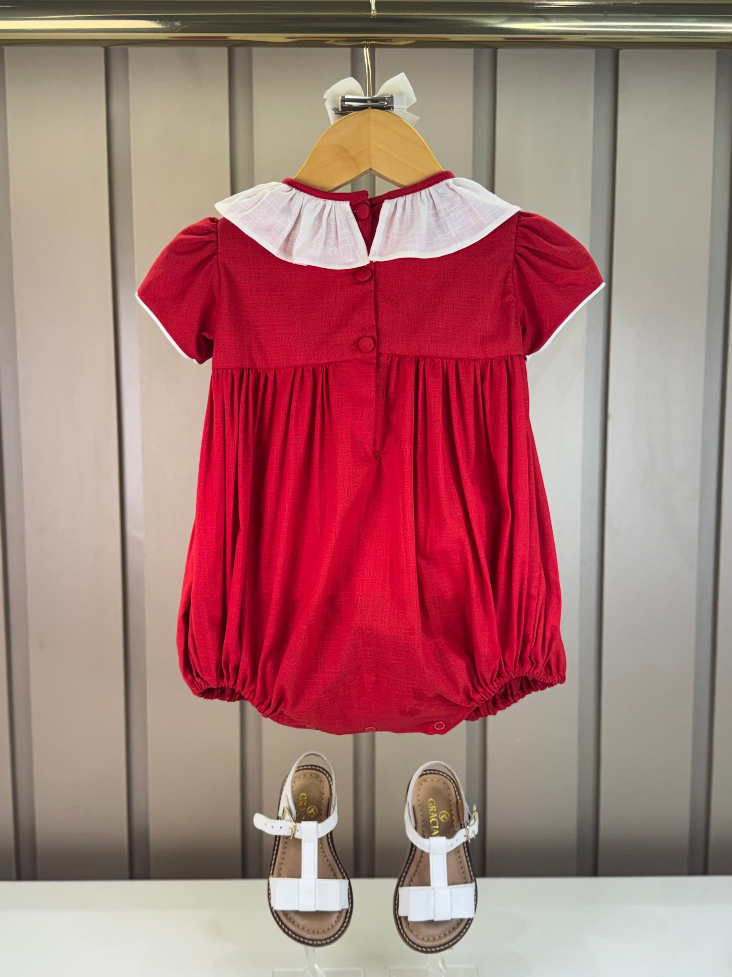 Pimpão Bebê Clássico Algodão Amelie Vermelho - Gracia