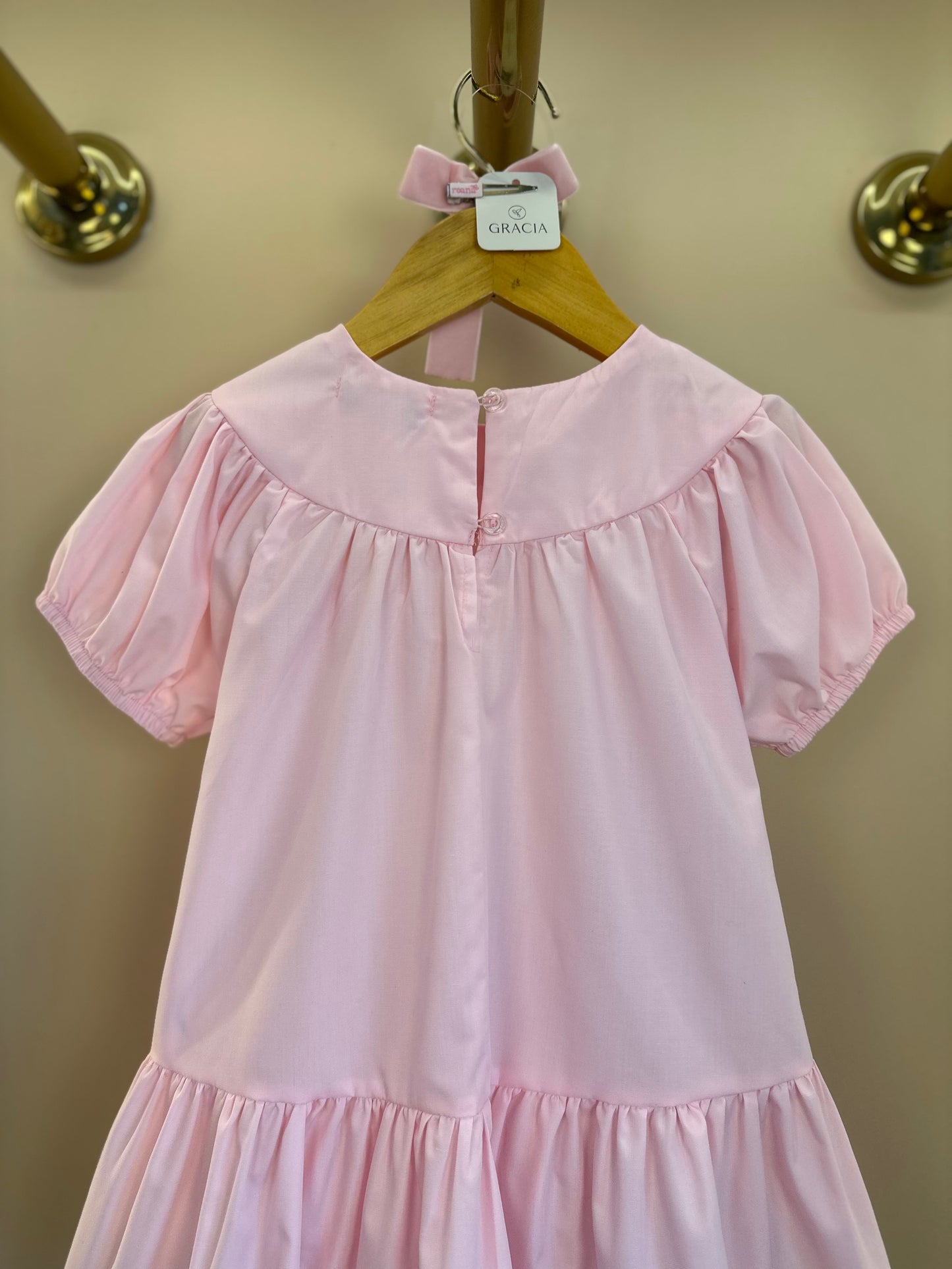 Vestido Infantil Gola Bordada Flores - Mon Sucre