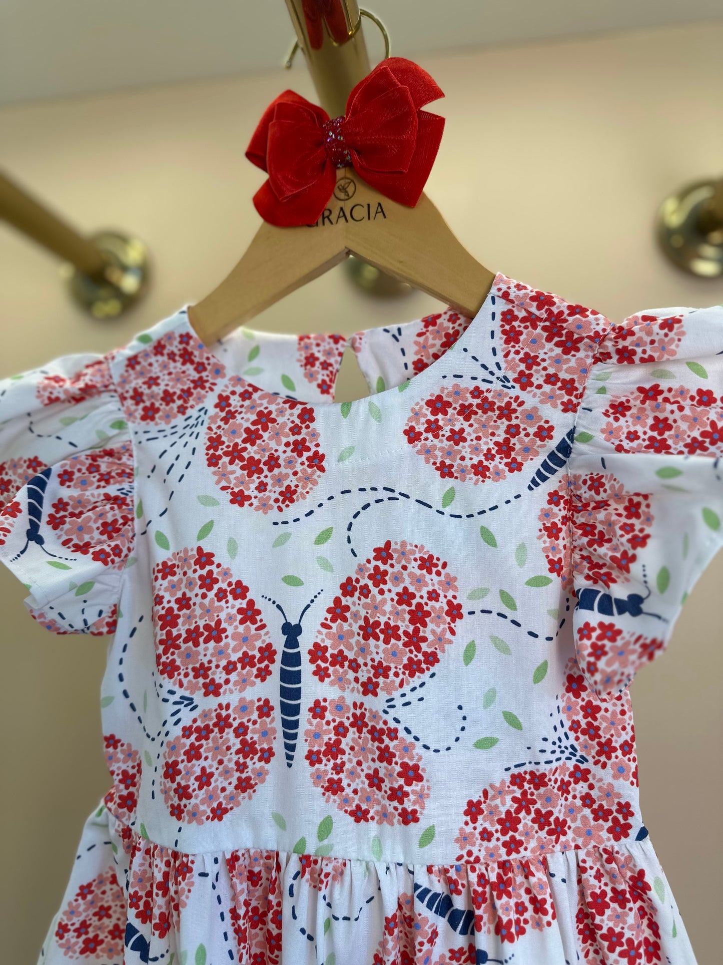 Vestido Infantil Algodão Rodado Estampado Detalhe nas Costas - Beabá