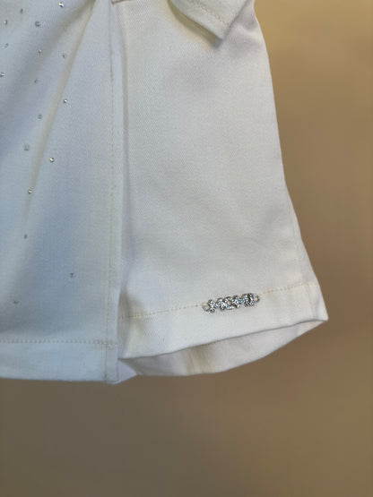 Shorts-saia Infantil Laço Lateral Off White - Momi