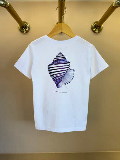 Camiseta Infantil Algodão Concha do Mar Branca - Dudes