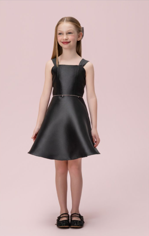 Vestido Infantil Zibeline com Cinto de Corrente - Petit Cherie