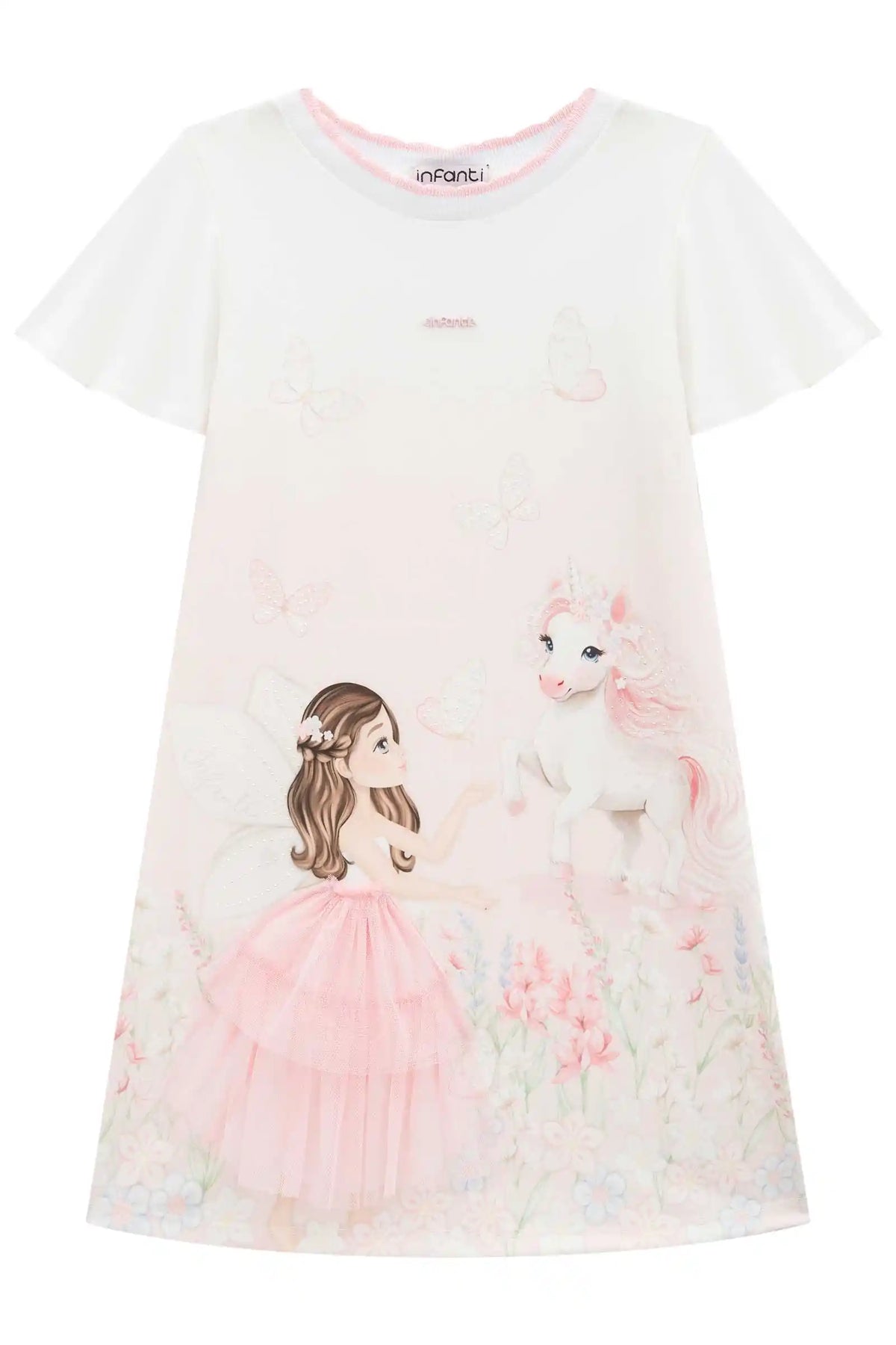 Vestido Infantil Fada Unicórnio Rosa - Infanti