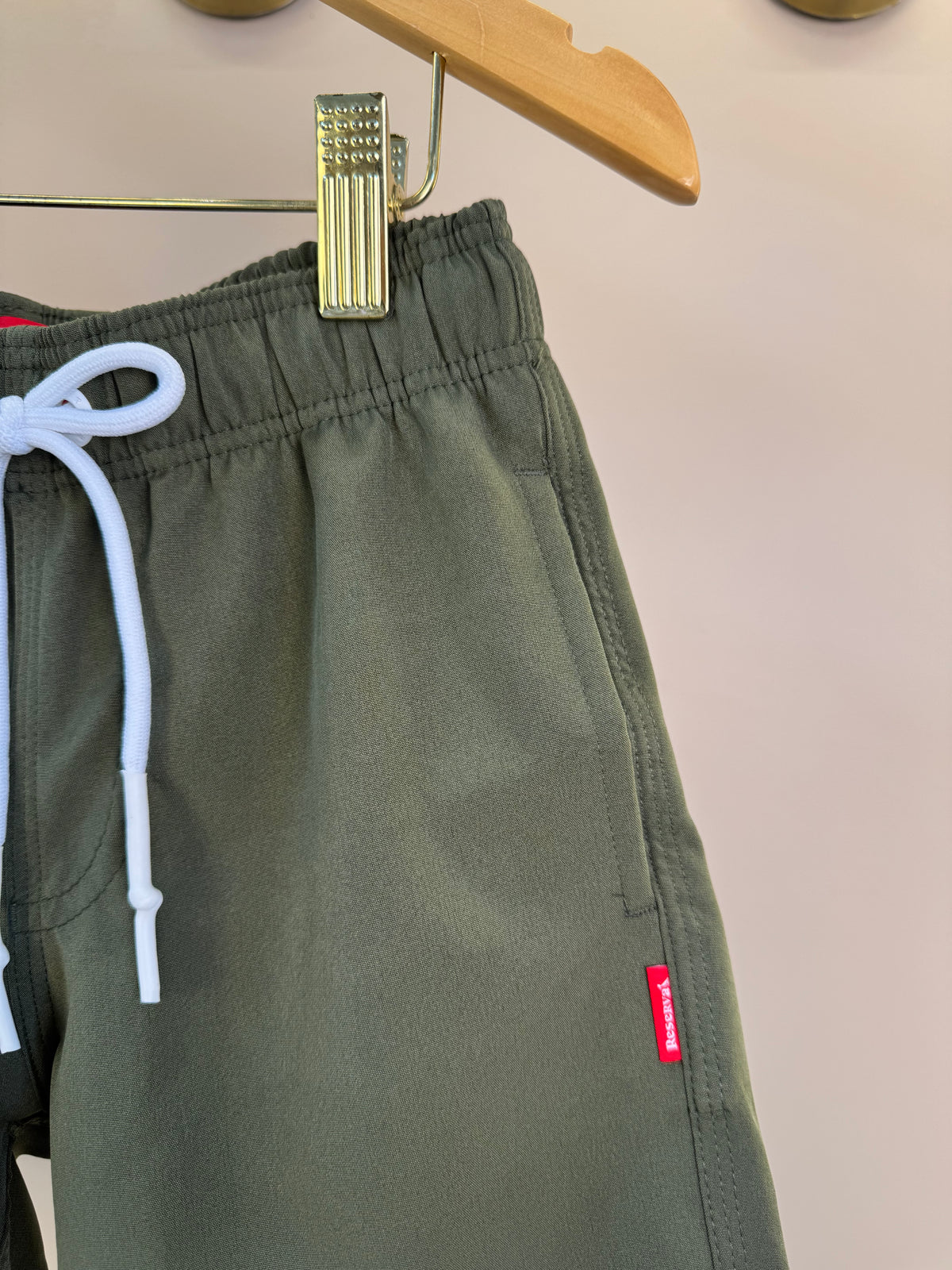 Shorts Infantil Praia Liso Basic Verde Militar - Reserva Mini