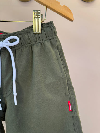 Shorts Infantil Praia Liso Basic Verde Militar - Reserva Mini
