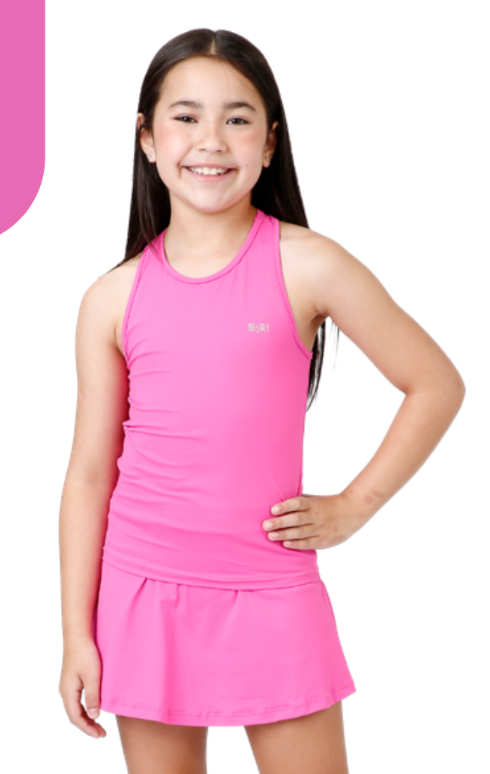 Conjunto Infantil Regata Sara Dry e Saia Luiza Dry Badminton - Siri Sport