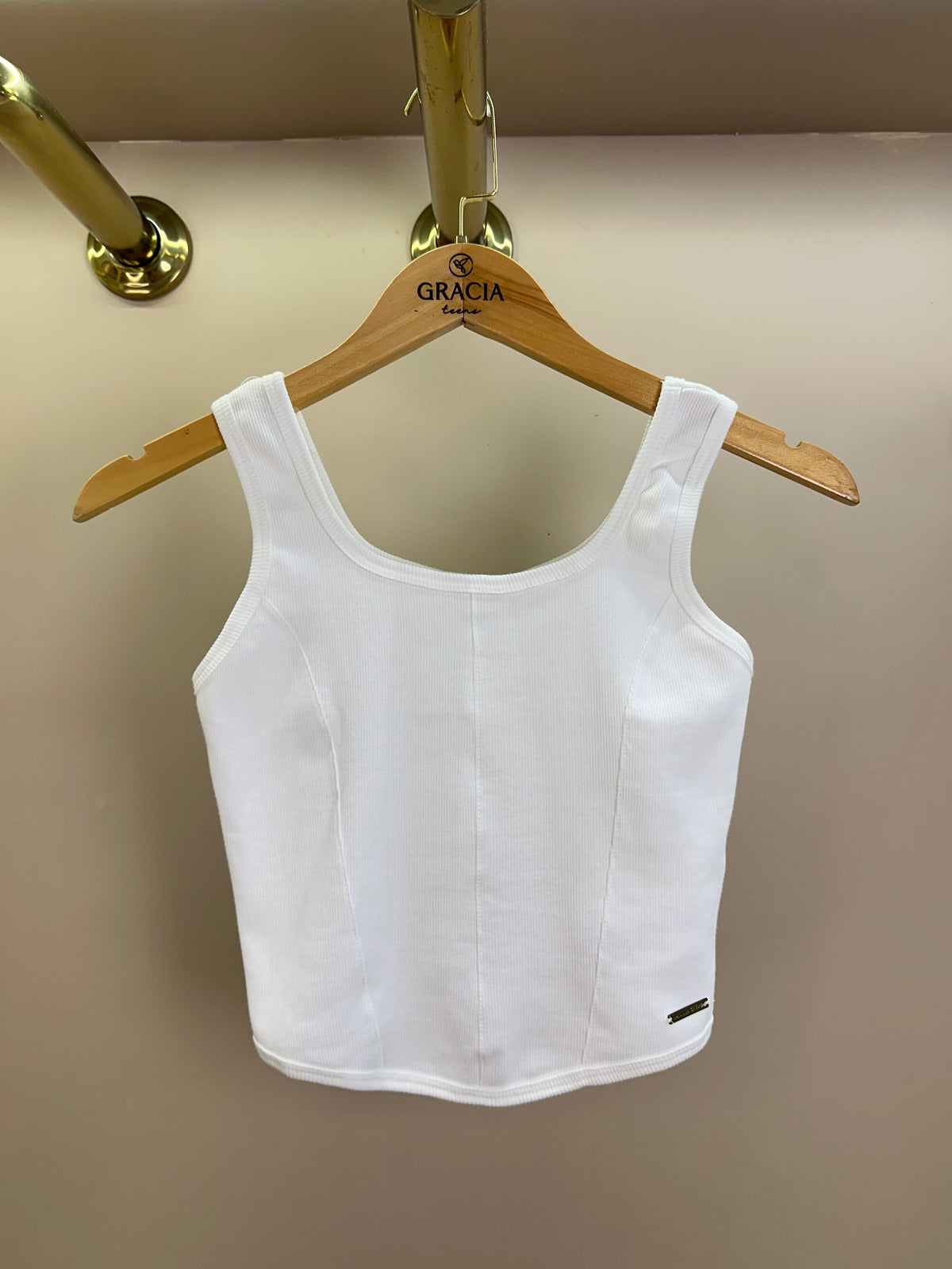 Blusa Teen Cropped Off White e Preto - Vanilla Cream