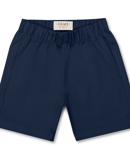 Conjunto Bebê Camisa-Body Algodão Xadrez ML Azul e Bermuda Social Marinho - Dame