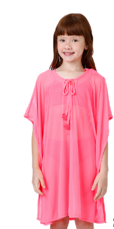 Kaftan Infantil Iris Rosa Fluor - Siri Kids