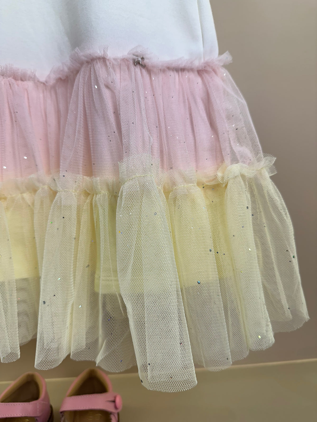 Vestido Infantil Tule Biocolor Estampa Carrossel - Petit Cherie