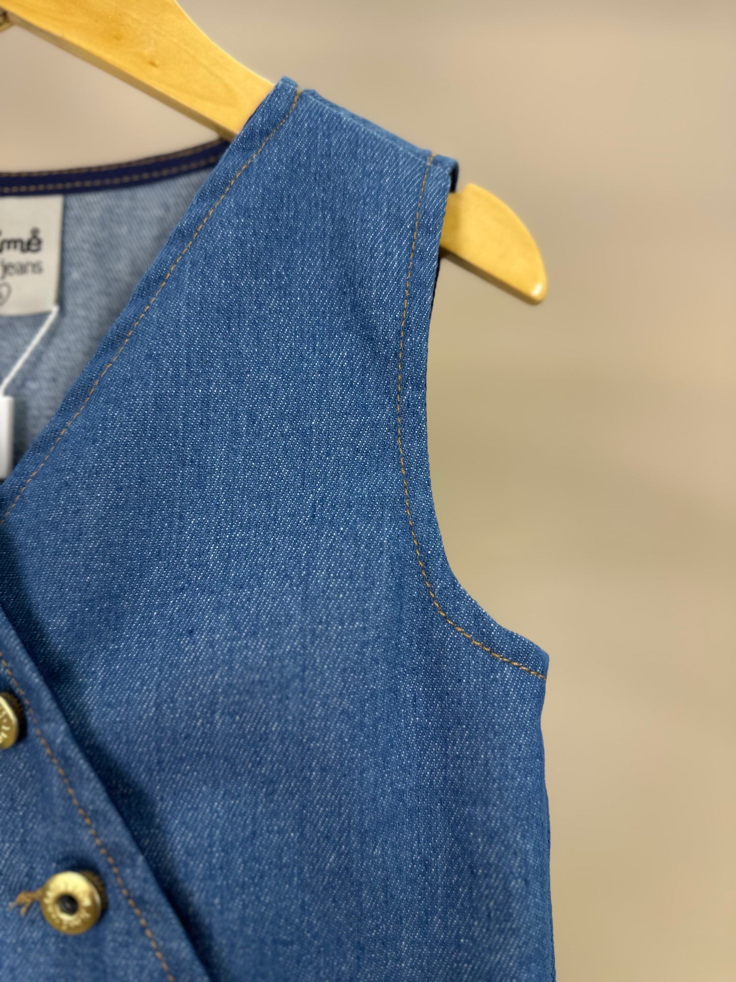 Colete Infantil Jeans Bordado Tule Flores - Animê