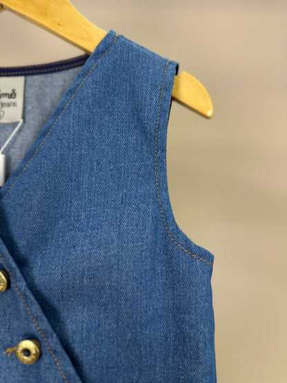 Colete Infantil Jeans Bordado Tule Flores - Animê