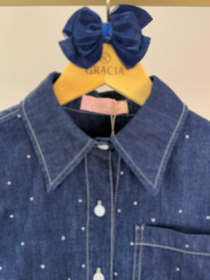 Conjunto Infantil Camisa e Calça Jeans & Cristais - Pituchinhus