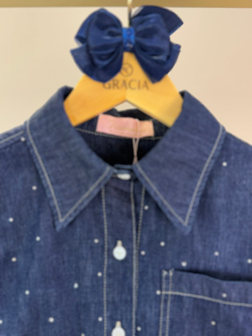 Camisa Infantil Jeans Cristais  - Pituchinhus