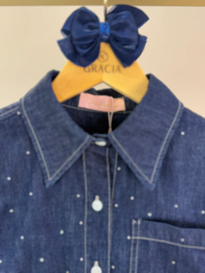 Camisa Infantil Jeans Cristais  - Pituchinhus