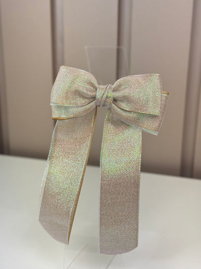Laço Infantil Special Alongado Organza Sobreposta Dourado Tam. G - Gracia