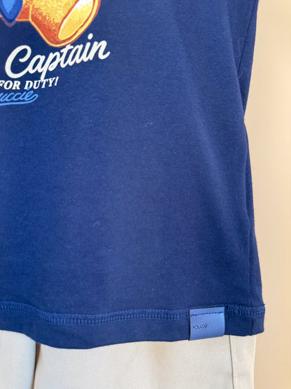 Conjunto Infantil T - Shirt Little Bear e Bermuda Azul Marinho - Youccie