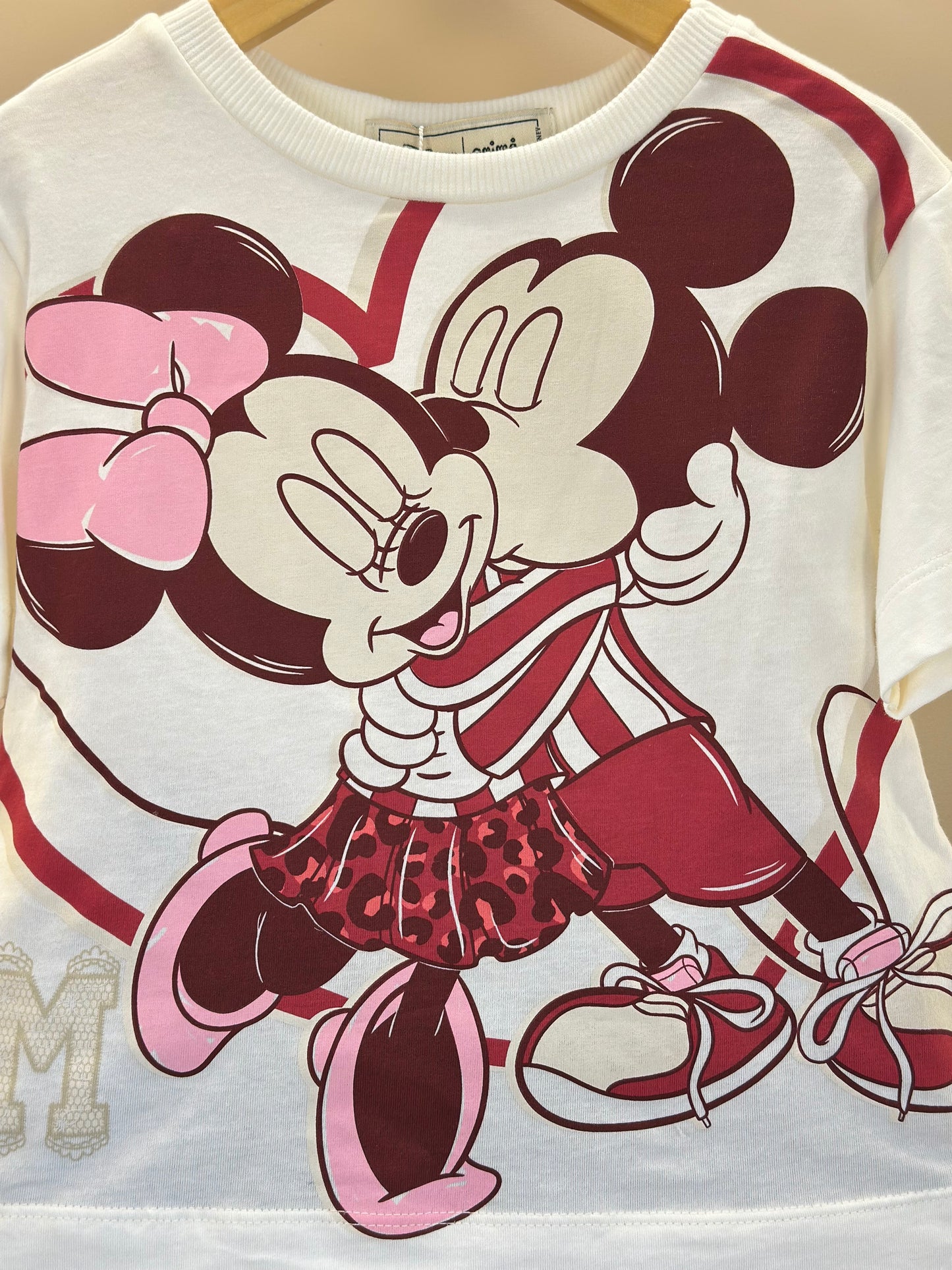Conjunto Infantil Blusa Minnie & Mickey Berry Pérola e Saia-shorts Jeans Pregas - Animê