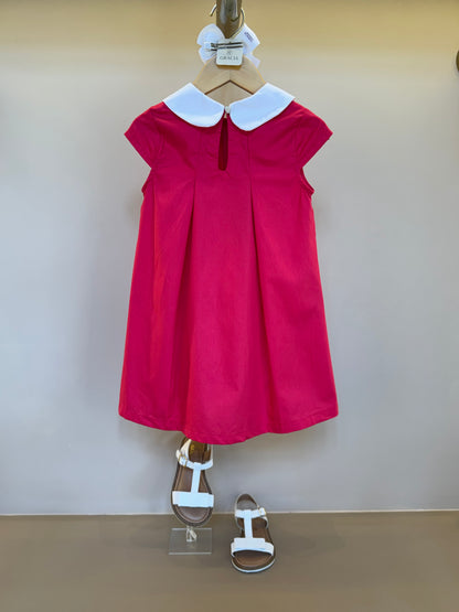 Vestido Infantil Jumper Gola Branca e Pregas - Beabá
