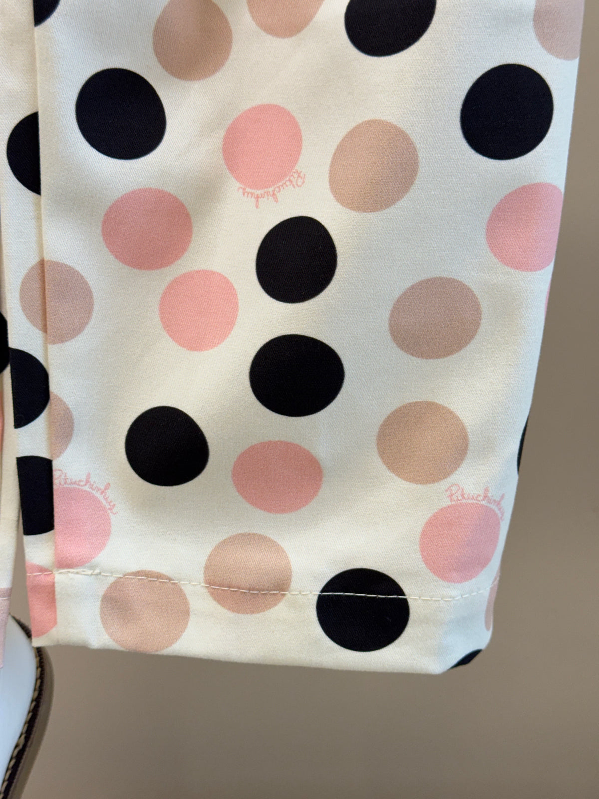 Conjunto Infantil Regata Ursinha Vestido de Poá e Calça Infantil Baggy Sarja Estampa Poá Bolsos Com Laços - Pituchinhus