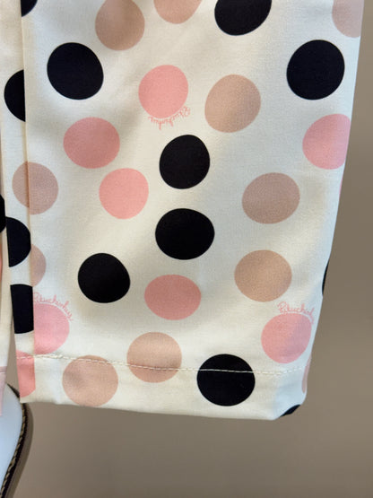 Conjunto Infantil Regata Ursinha Vestido de Poá e Calça Infantil Baggy Sarja Estampa Poá Bolsos Com Laços - Pituchinhus