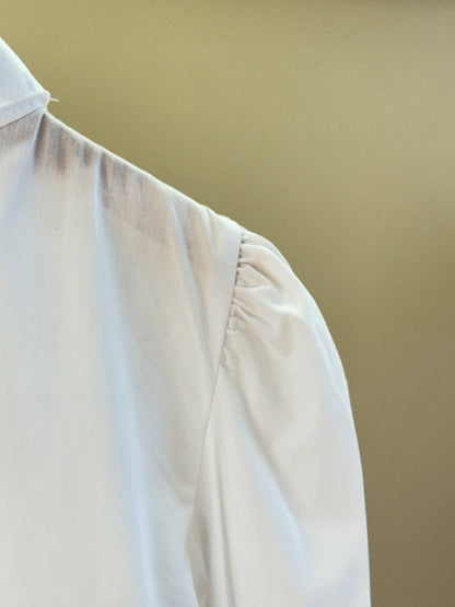 Camisa Infantil Algodão Babadinhos Punho Pregas Branca - Luluzinha