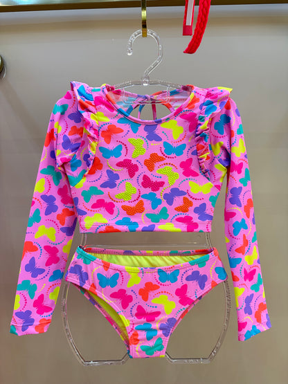 Biquíne Infantil Cropped ML Talita Borboleta - Siri Kids