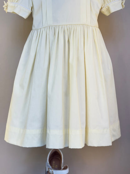 Vestido Infantil Algodão Bordado Borboleta Amarelo - Gracia