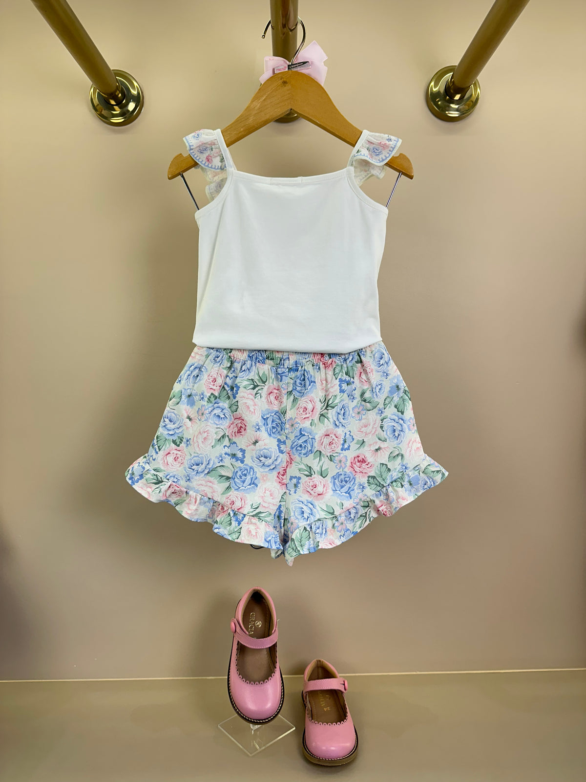 Conjunto Infantil Blusa Ursinha Babadinhos e Shorts Estampa Florais - Petit Cherie