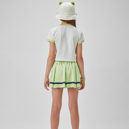 Conjunto Teen Teninsta Blusa e Saia-shorts Sarja Acetinada Verde - Two In PRÉ-VENDA