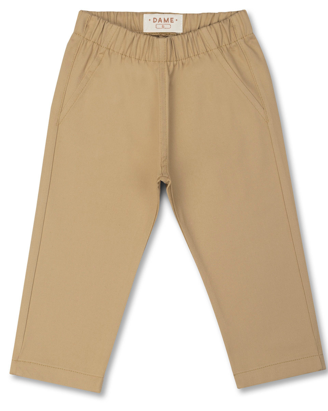 Conjunto Bebê Camisa-Body Algodão Xadrez ML Azul e Calça Sarja com Elastano Bege - Dame